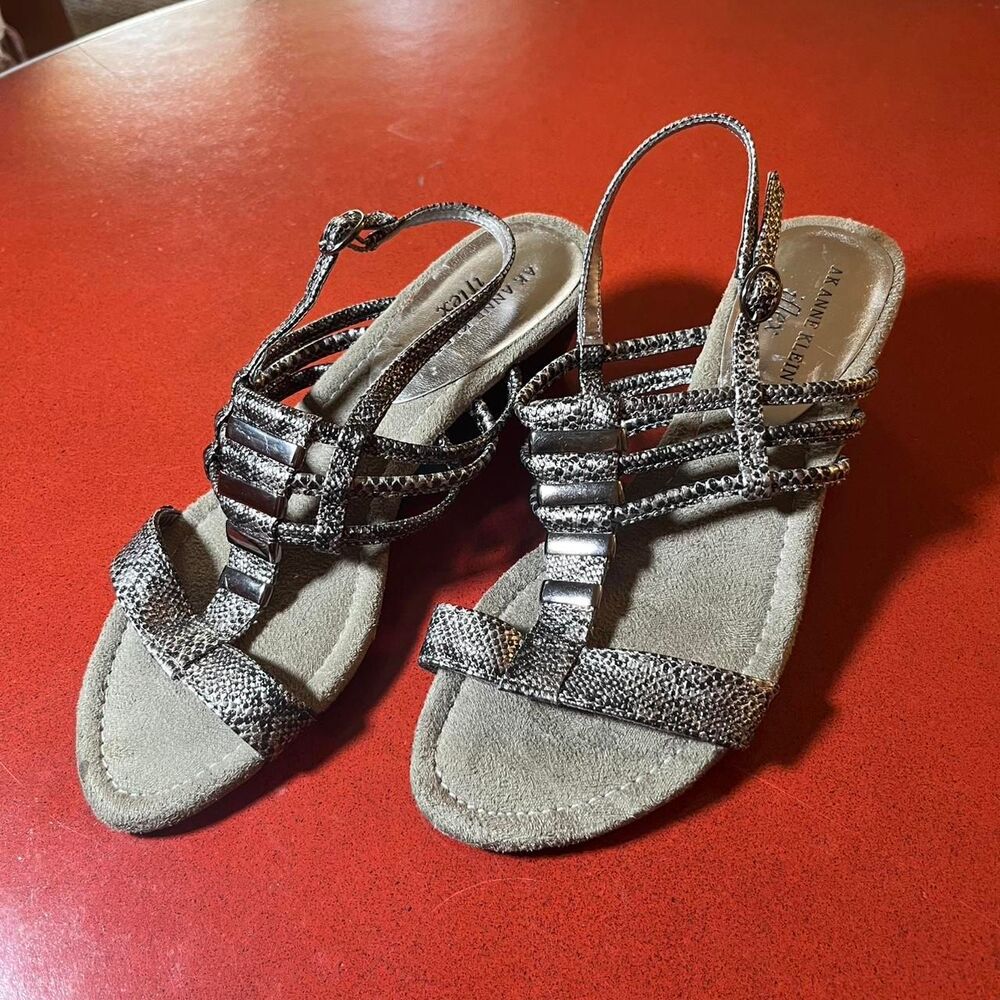 Anne-klein Women's Silver and Grey Sandals